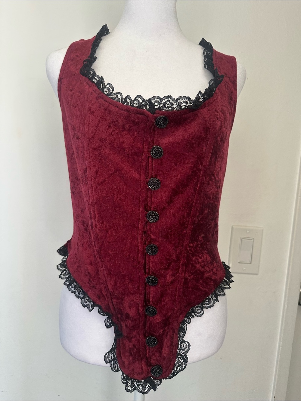 Eternal Love Vintage Goth Velvet Lace Corset Top Size S